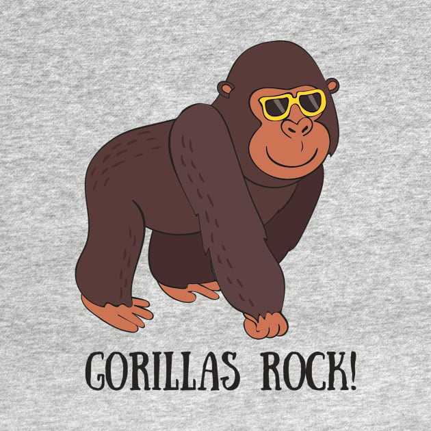 Gorillas Rock, Funny Cute Gorilla Love by Dreamy Panda Designs